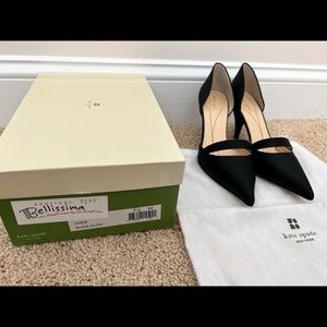 Kate spade  black poie de soie heels.